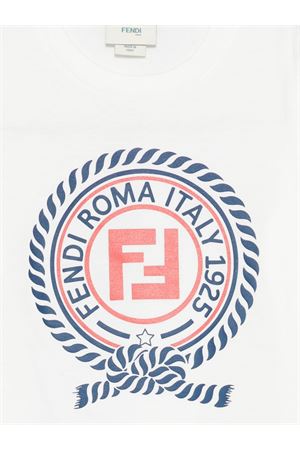 t-shirt in cotone bianco FENDI KIDS | JMI5127AJF0TU9